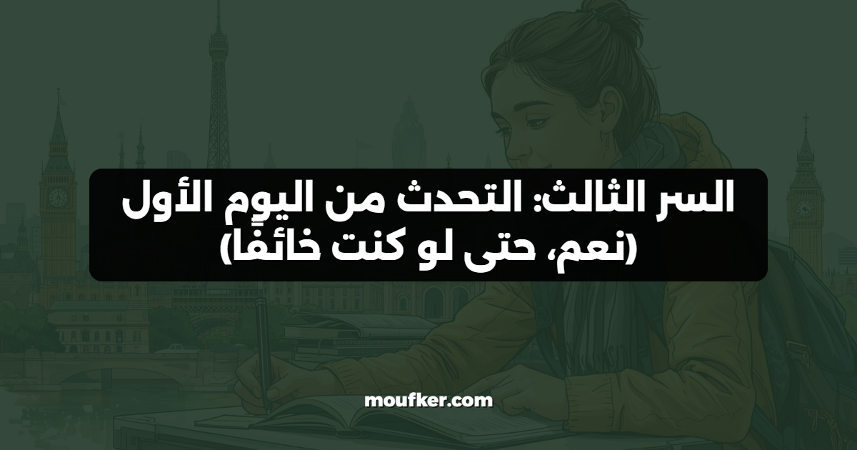 السر الثالث: التحدث من اليوم الأول (نعم، حتى لو كنت خائفًا)
